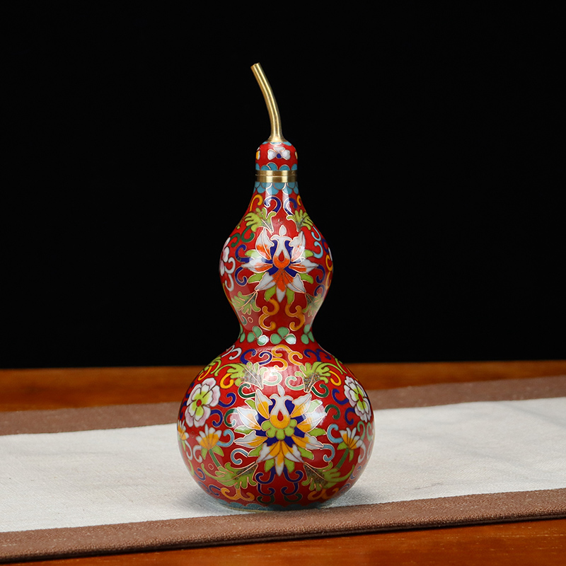 Beijing Cloisonne feng shui ornaments, traditional copper cast body, cloisonne, low-temperature enamel, antique, open lid, bagua gourd in various sizes pic 11