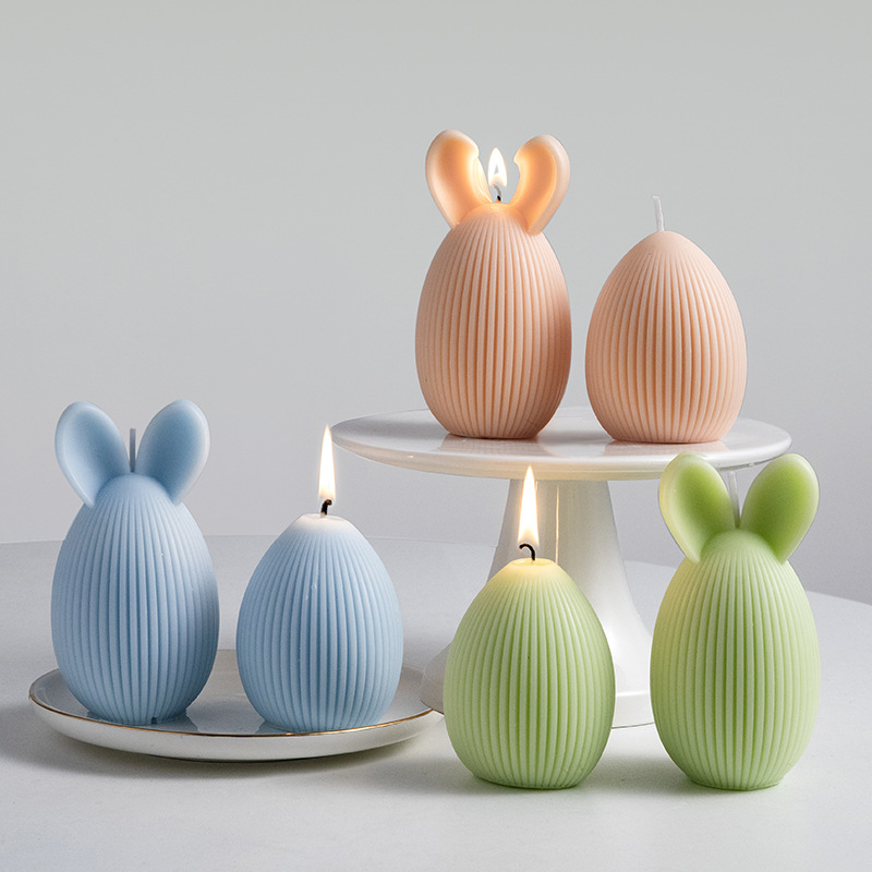 跨境爆款easter bunny eggs复活节兔子蛋装饰礼物鸡蛋型香薰蜡烛