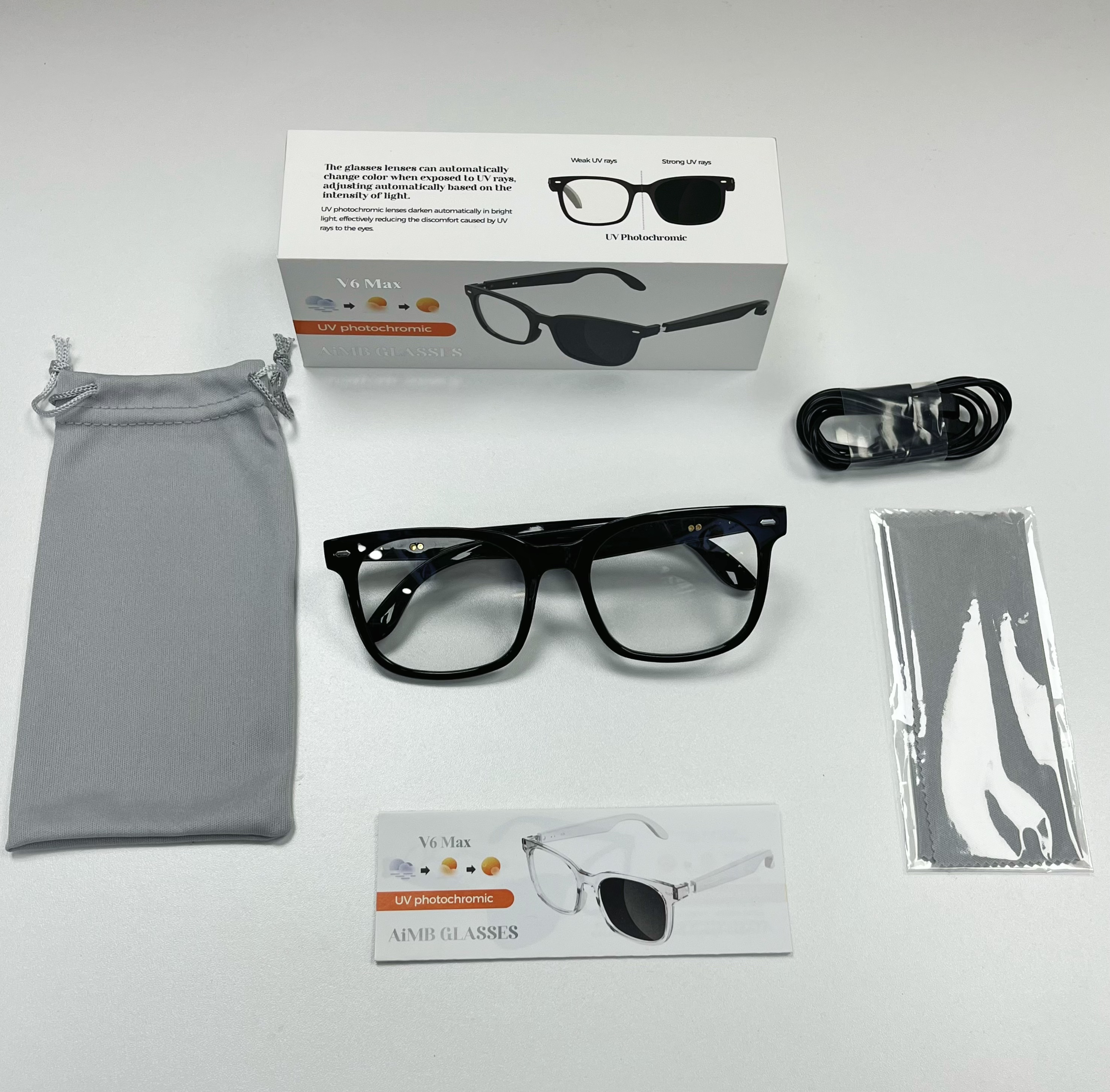 Smart Bluetooth glasses, Bluetooth call, music player, voice assistant, photo control, glasses Application Scenario