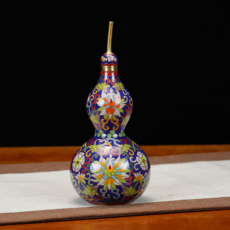 Beijing Cloisonne feng shui ornaments, traditional copper cast body, cloisonne, low-temperature enamel, antique, open lid, bagua gourd in various sizes pic 14