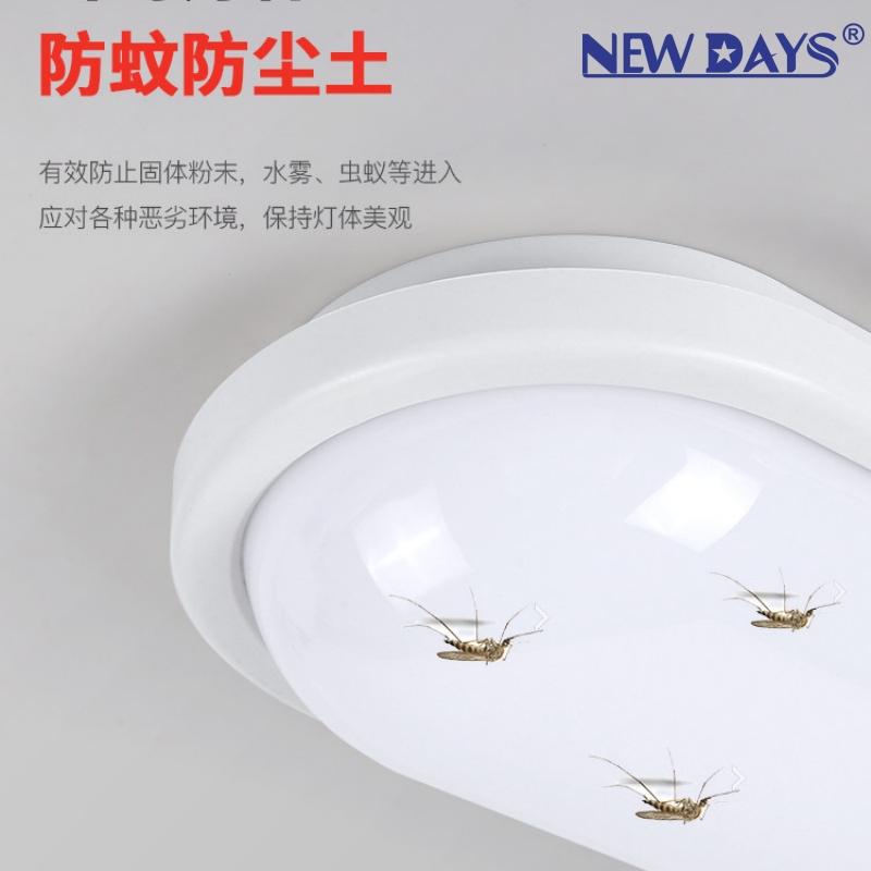 NEWDAYS brand cross-border new led moisture-proof wall lamps, outdoor waterproof, dustproof and mosquito-proof corridor lamps, ceiling lamps, energy-saving high-brightness lighting lamps, garden lamps and outdoor lamps details Picture
