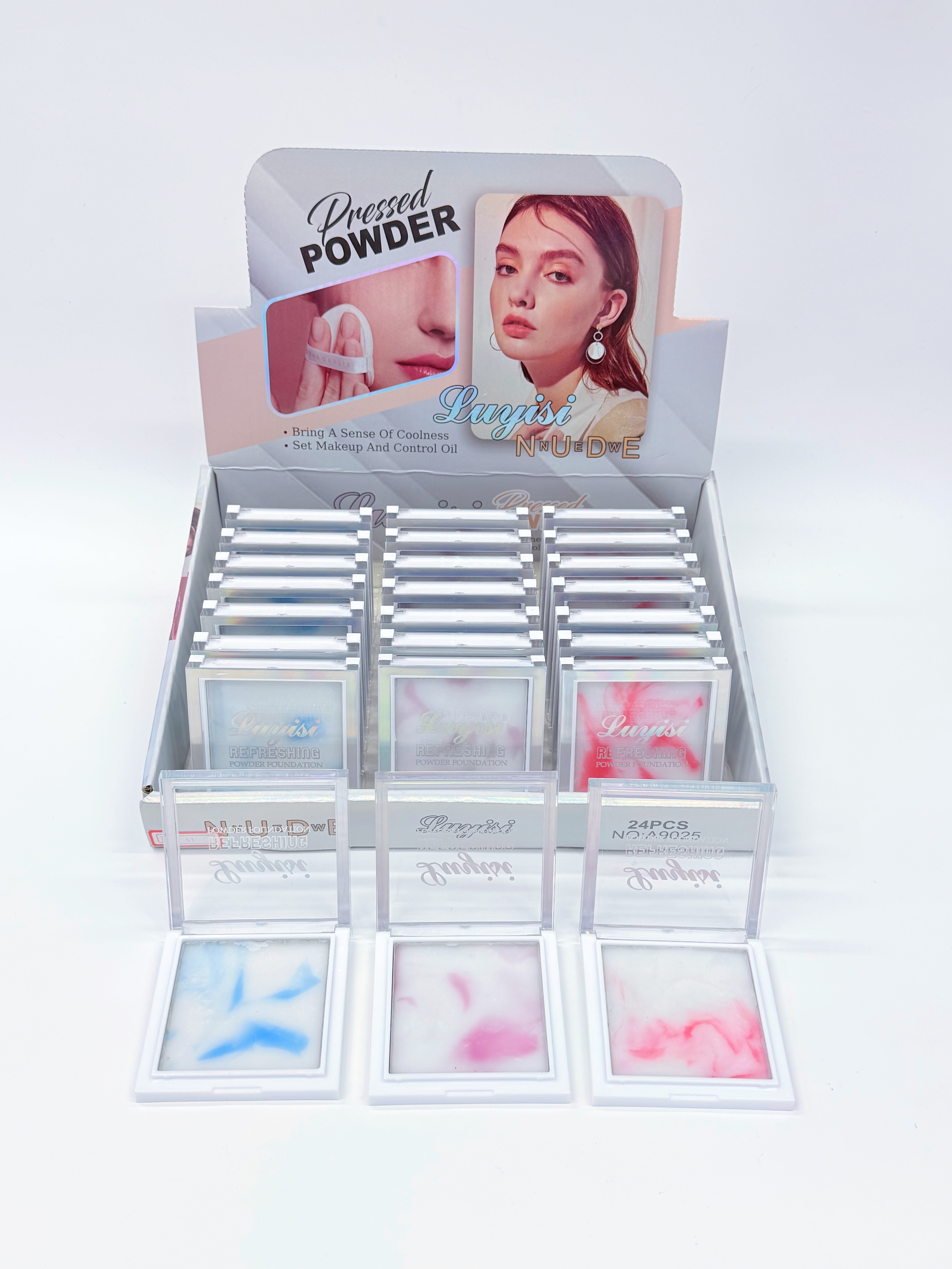 Cross-border IHUDABEAUTYI powder-free setting cool powder compact with fine powder texture, professional makeup export details Picture