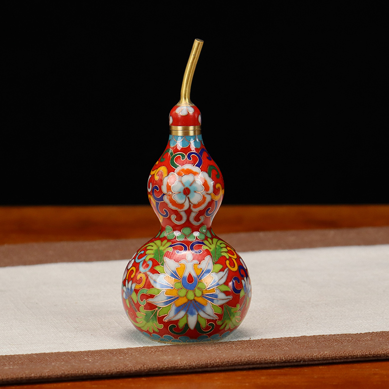 Beijing Cloisonne feng shui ornaments, traditional copper cast body, cloisonne, low-temperature enamel, antique, open lid, bagua gourd in various sizes pic 5