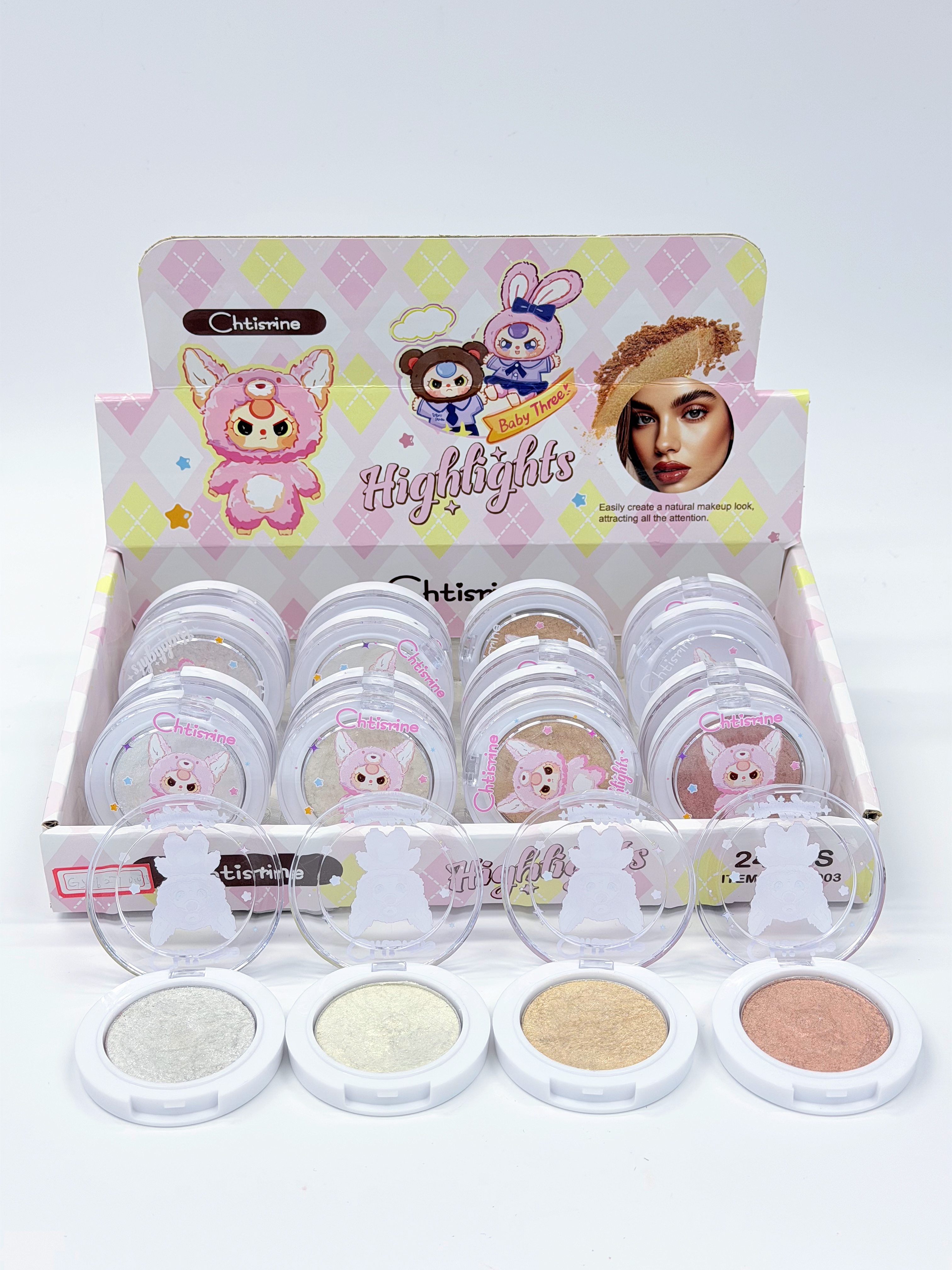 Cross-border IHUDABEAUTYI cute three-year-old cartoon animation high-gloss powder fine professional makeup export thumbnail
