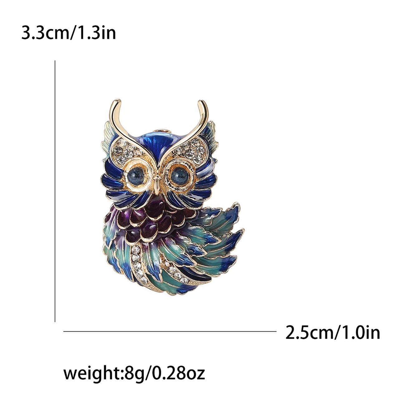 European and American cute alloy enamel owl brooch, a niche and versatile women's suit cardigan brooch accessory Application Scenario