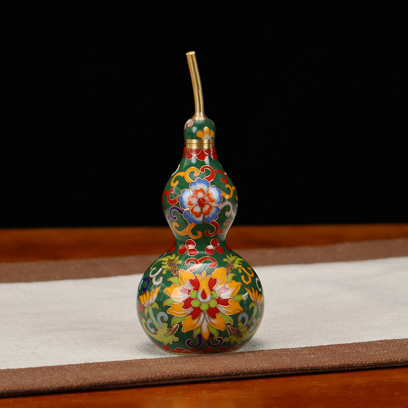 Beijing Cloisonne feng shui ornaments, traditional copper cast body, cloisonne, low-temperature enamel, antique, open lid, bagua gourd in various sizes pic 8