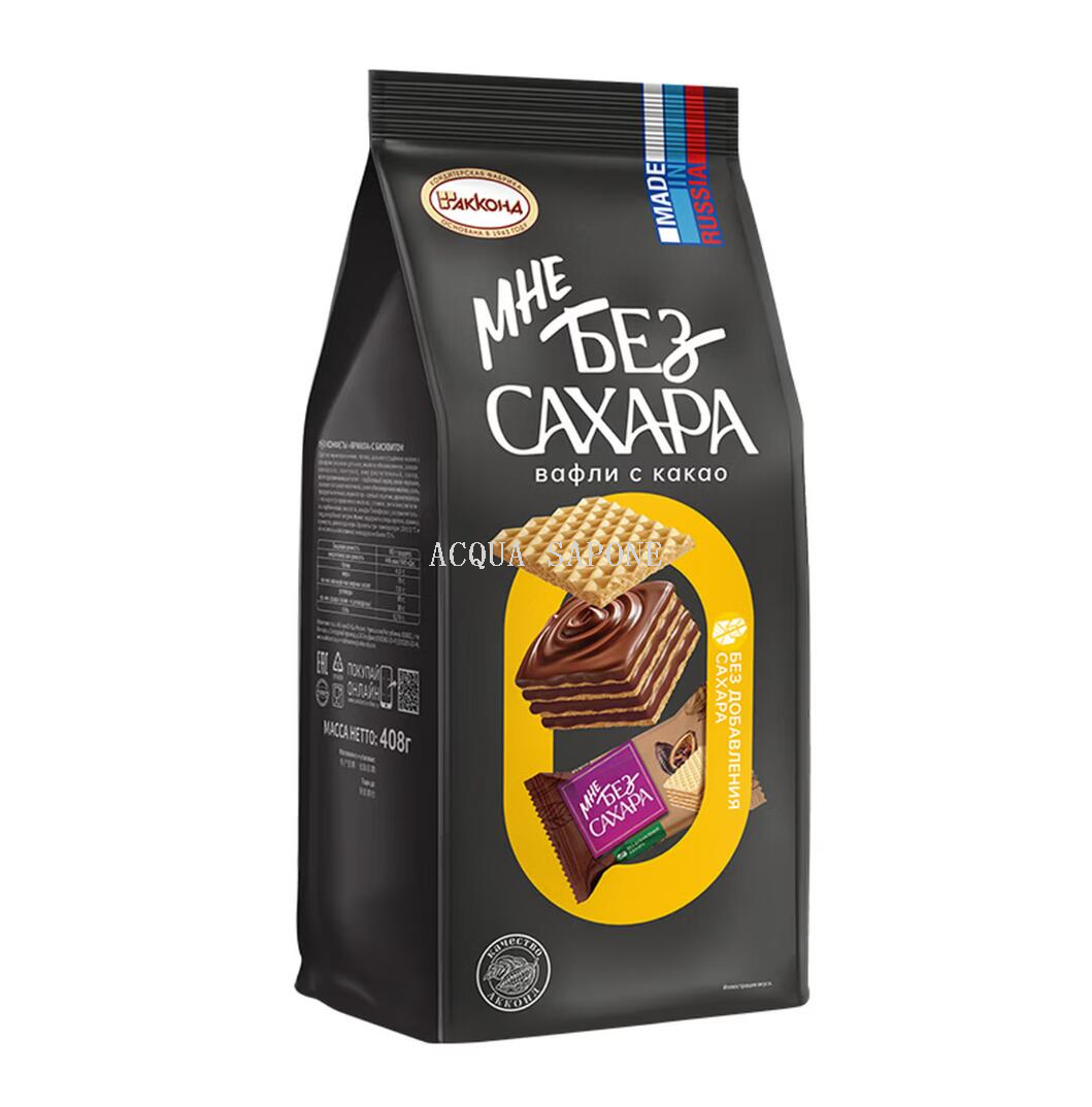Free shipping! Russian imported Aconte sugar-free wafers, milk-flavored snacks, 408g individual packaging Item Picture