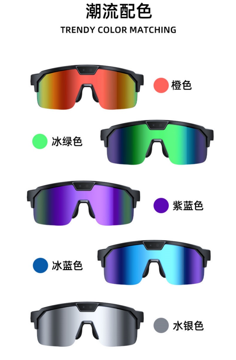AI sports shooting smart glasses, smart cycling glasses, outdoor cycling photography, video recording, audio translation, music listening, ai glasses with camera Application Scenario