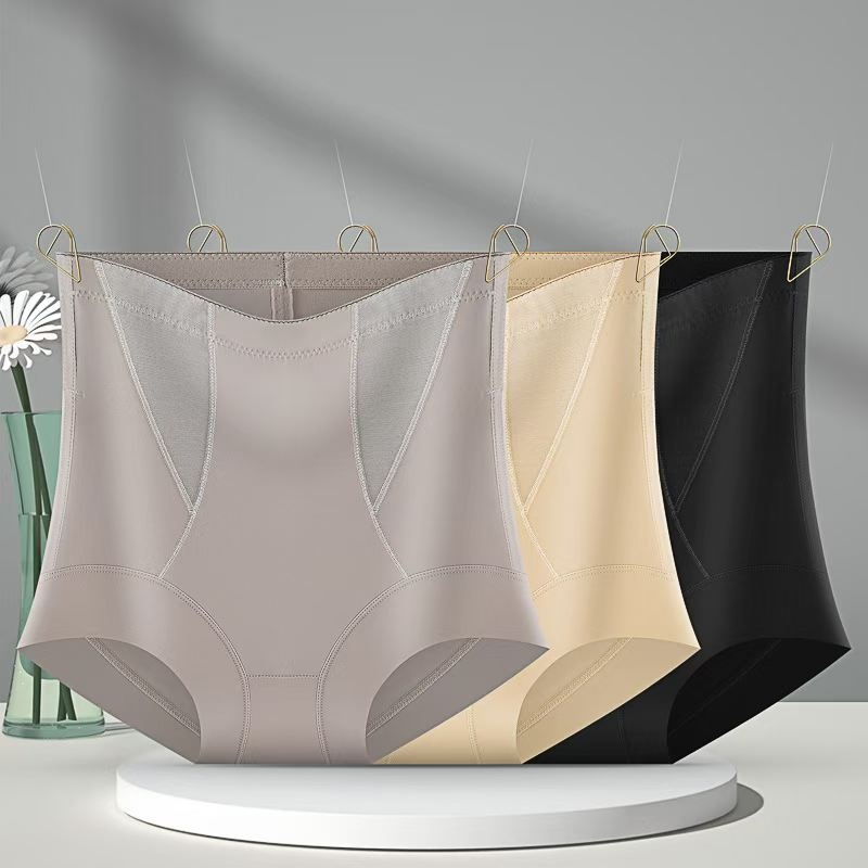 Sufumei's powerful belt-cinching inner pants, women's mid-waist, skin-friendly, hip-lifting pants, slimming belly and waist, postpartum body shaping pants for summer
