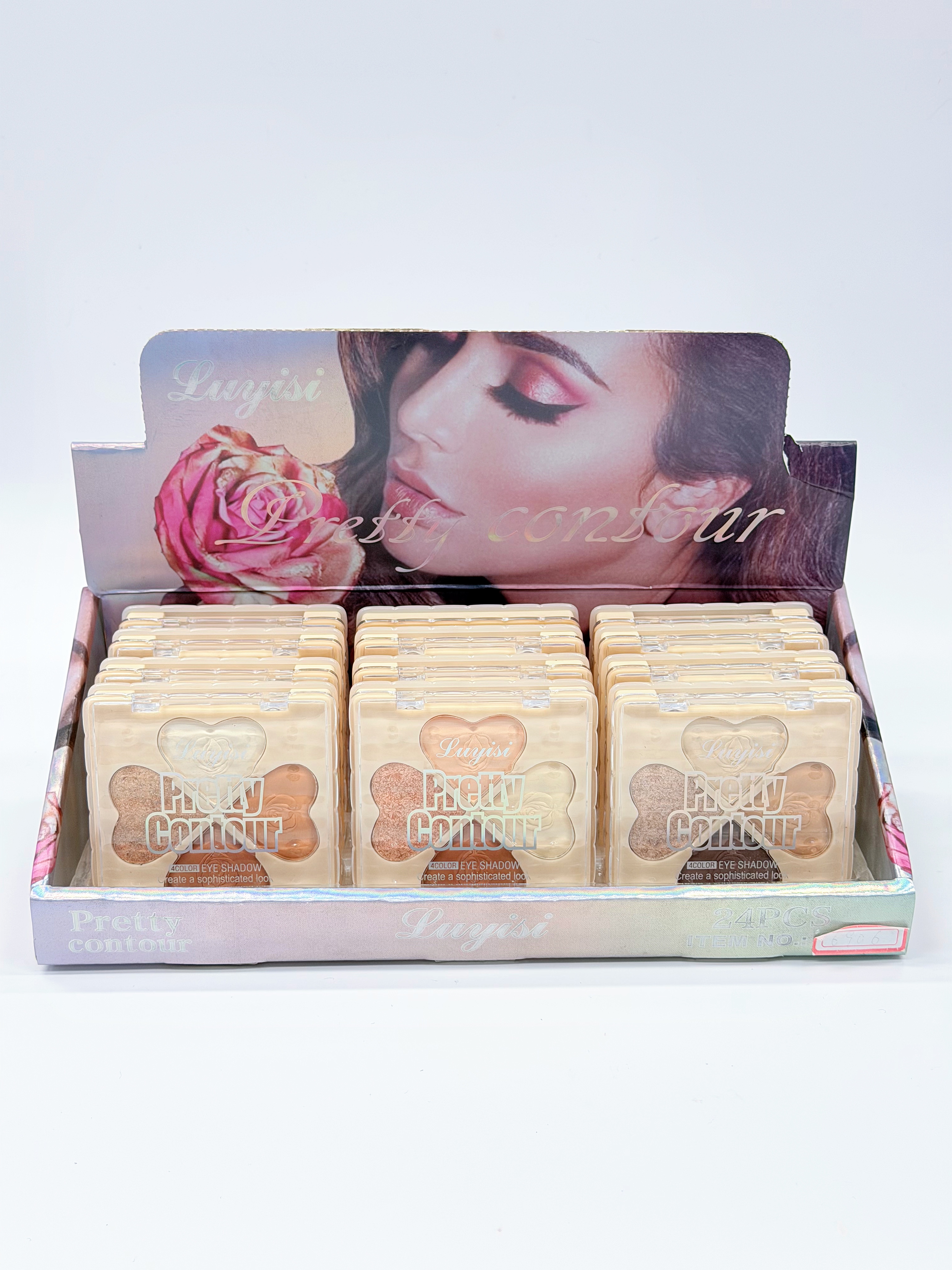 Cross-border IHUDABEAUTYI Four-color heart-shaped high-gloss contouring one-piece set Sparkling high-gloss powder Fine professional makeup export full figure