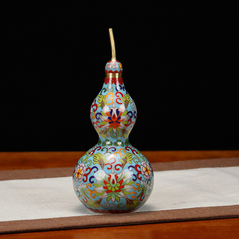 Beijing Cloisonne feng shui ornaments, traditional copper cast body, cloisonne, low-temperature enamel, antique, open lid, bagua gourd in various sizes pic 12