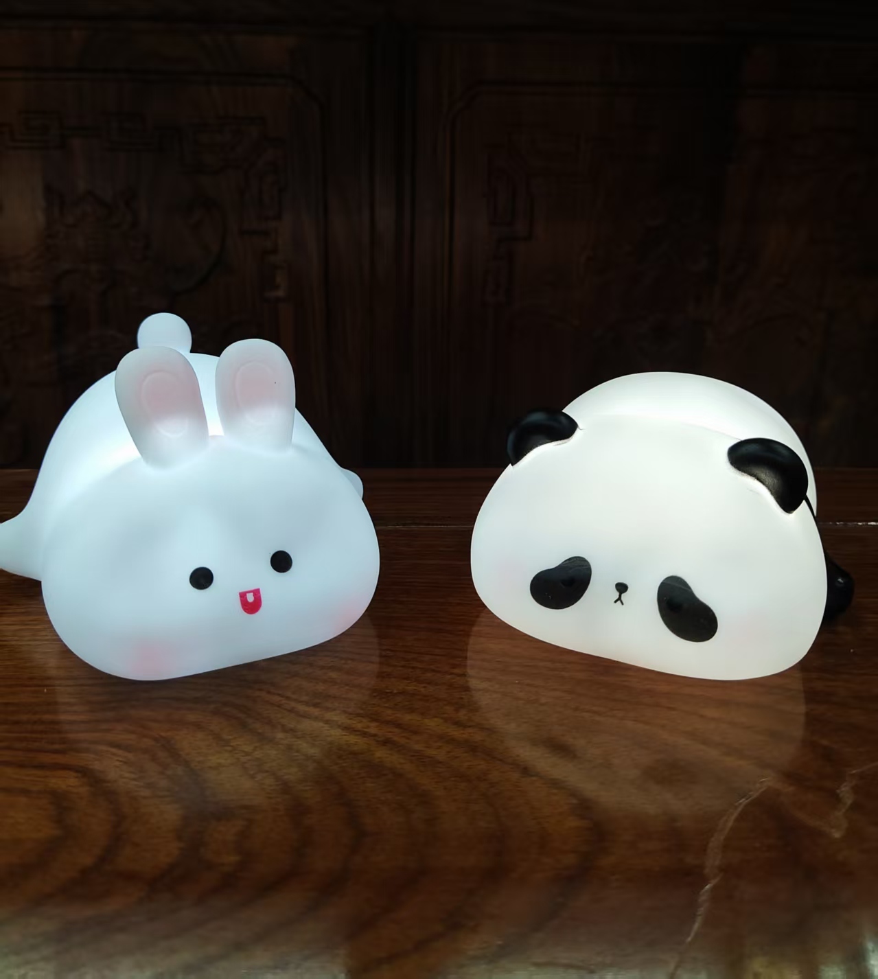 Silicone pat light, stress-relieving, cute cat sleep companion gift, children's panda light-sensing sleep aid night light, ambient light, small night light Specification image