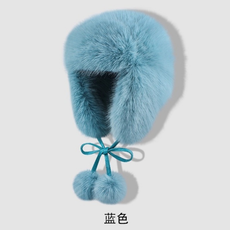 Winter warm hats, versatile faux mink flight hats, couple plush Lei Feng hats, windproof cycling ear protectors details Picture