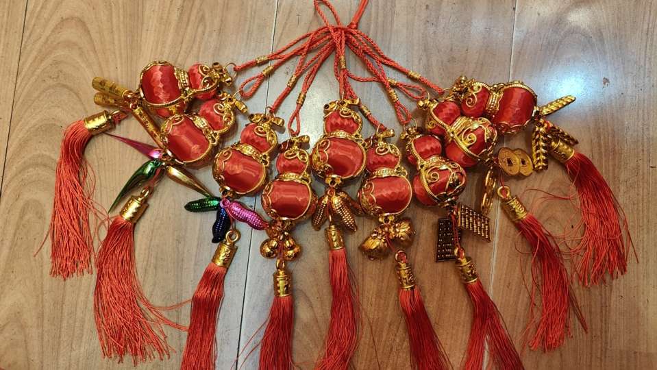 丝葫芦挂件羊年新年中国结文化节庆用品喜庆婚庆竹子外贸小挂饰流苏穗子