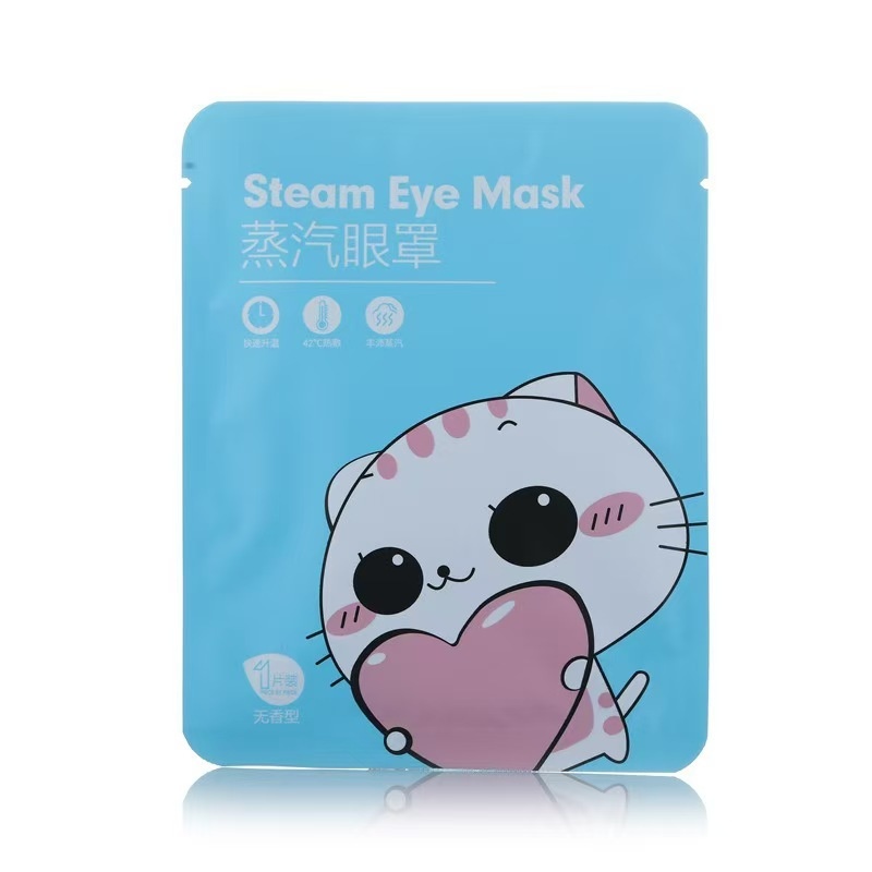 卡通猫咪蒸汽眼罩蓝色包装袋舒缓眼部疲劳暖敷型