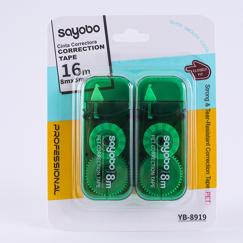 YB-8919 Sayobo correction tape Full length 6 meters English version Specification drawing