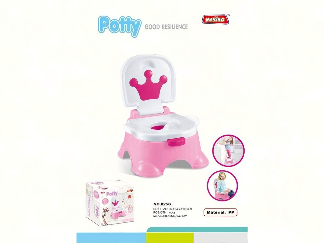 Color rosa con patrón de corona inodoro para niños inodoro plegable para niños orinal para mujeres urinario de pie entrenador de miembros superiores e inferiores Specification image