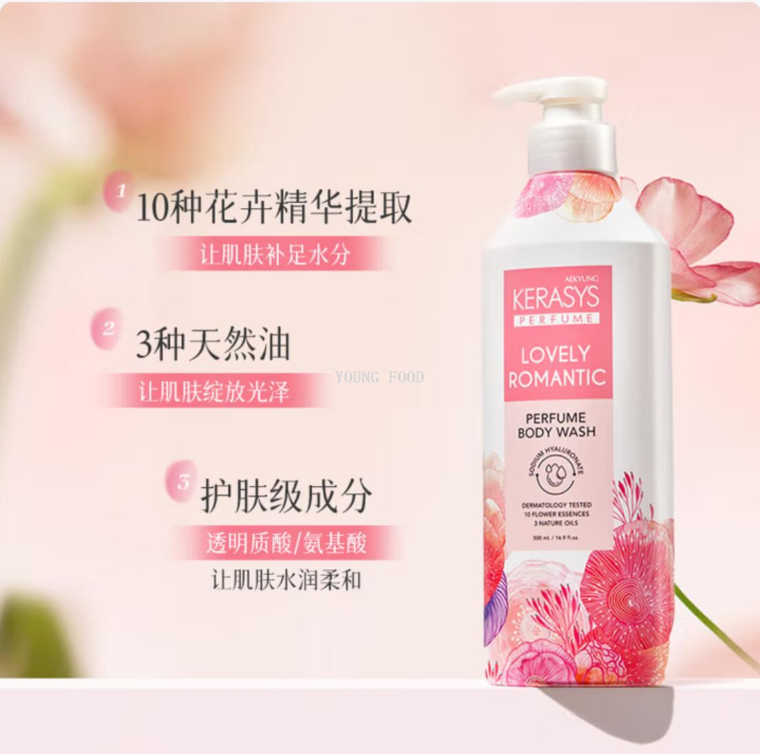 Free shipping! Korean imported beauty and personal care products, Aijingkona Wash Silk Classic Scented Body Wash 500ml Application Scenario
