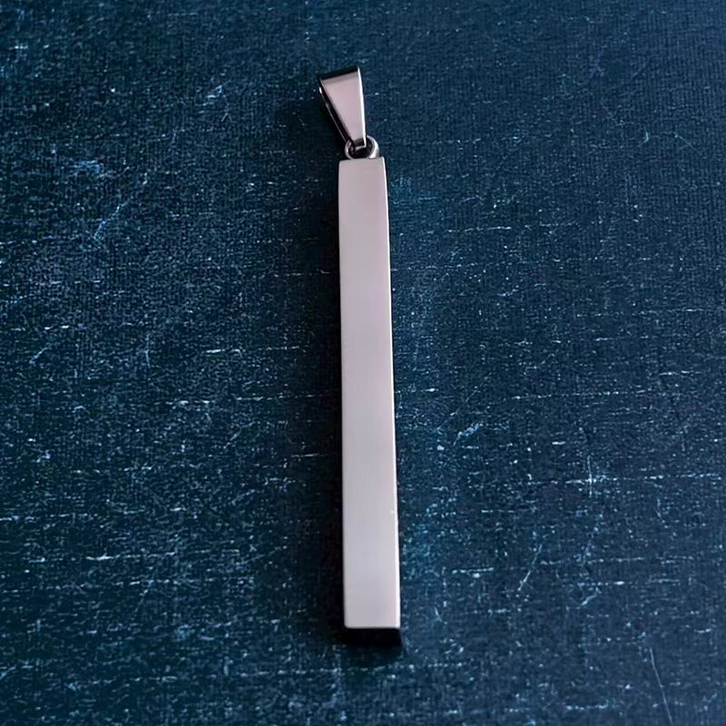 Cross-border foreign trade titanium steel stainless steel long bar pendant necklace square column DIY jewelry accessories fashionable, individual, trendy and simple