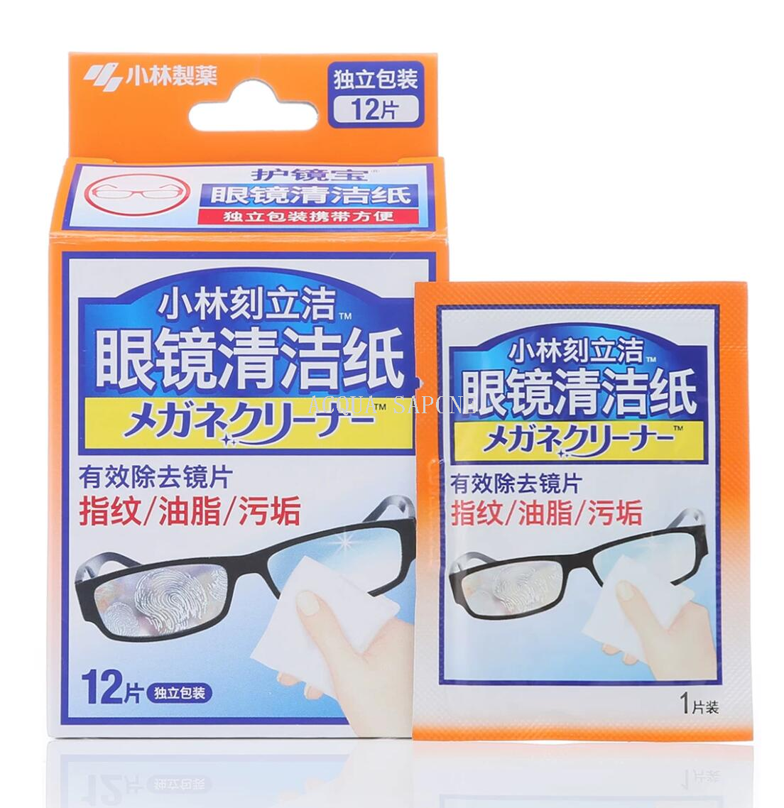 Free shipping! Japanese Kobayashi Kexijie eyeglass cleaning paper 12P fingerprint cleaning paper cloth wipe cleaning wet wipes details Picture