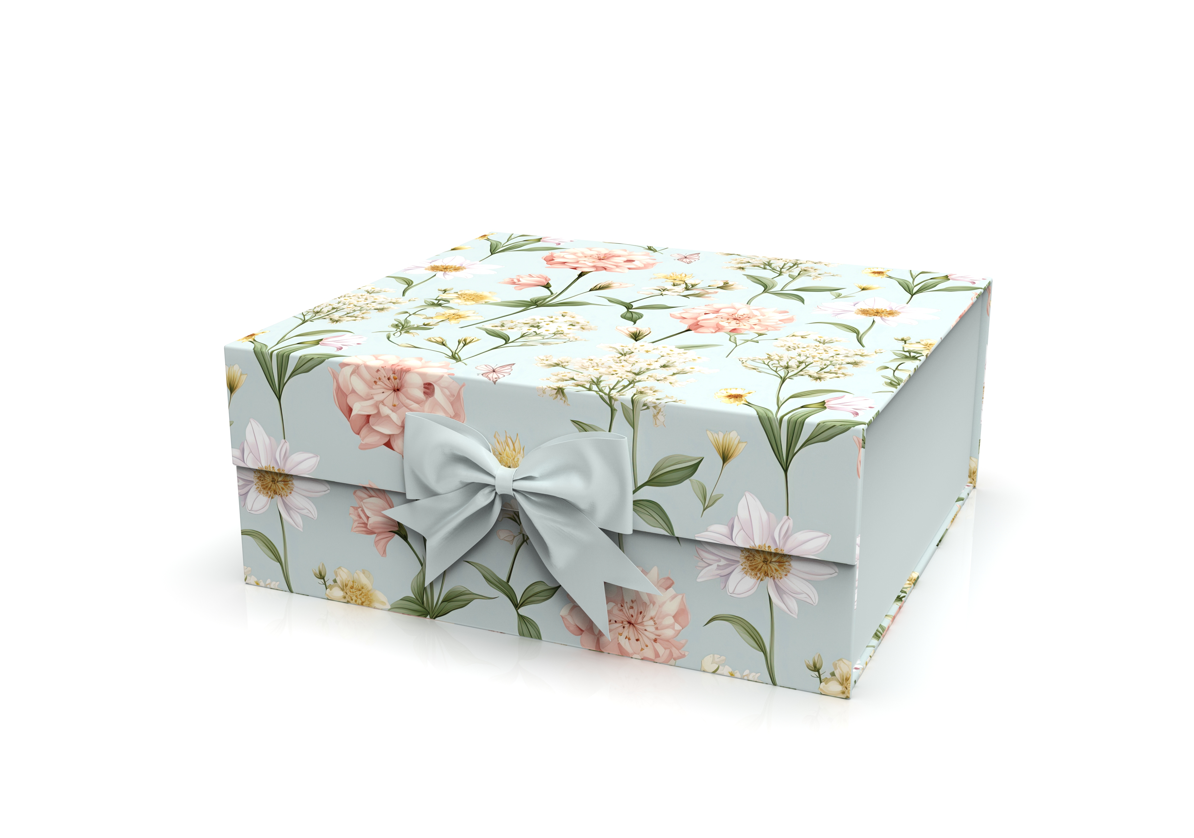 Z227# Large single folding gift box, creative gift packaging box, ribbon style magnetic folding box, custom pattern