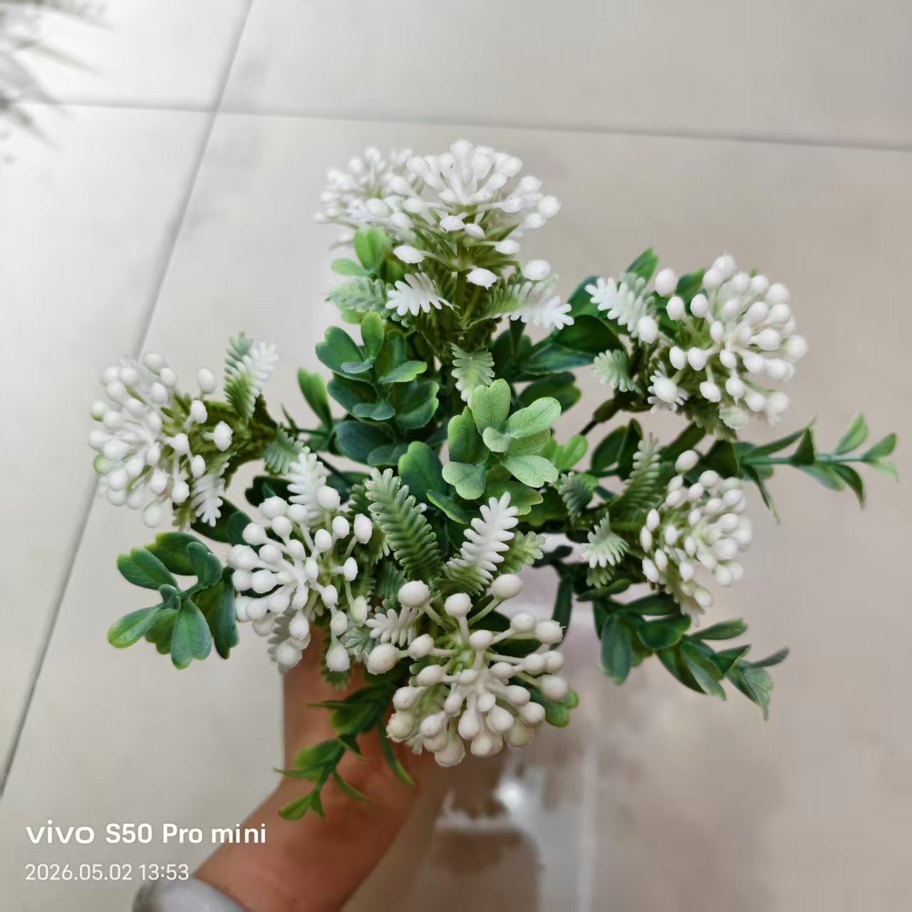 仿真7叉喷色塑料果子塑水草绿植室内外植物墙DIY装饰现货补柜