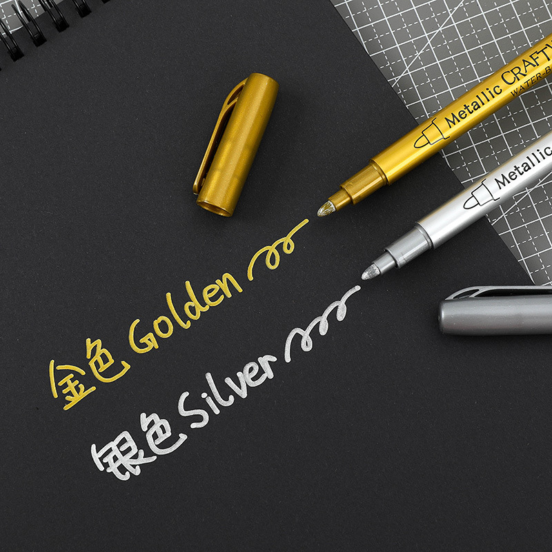 Guangna 550S-12 metallic color craft pen, sign-in signature pen, paint pen, DIY painting, graffiti pen, water-based marker pen details Picture
