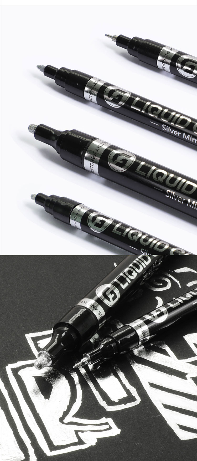 A wide range of gold and silver metal high-gloss pens, figurines, graffiti models, coloring, electroplated paint pens, mirror chrome-plated markers pic 16