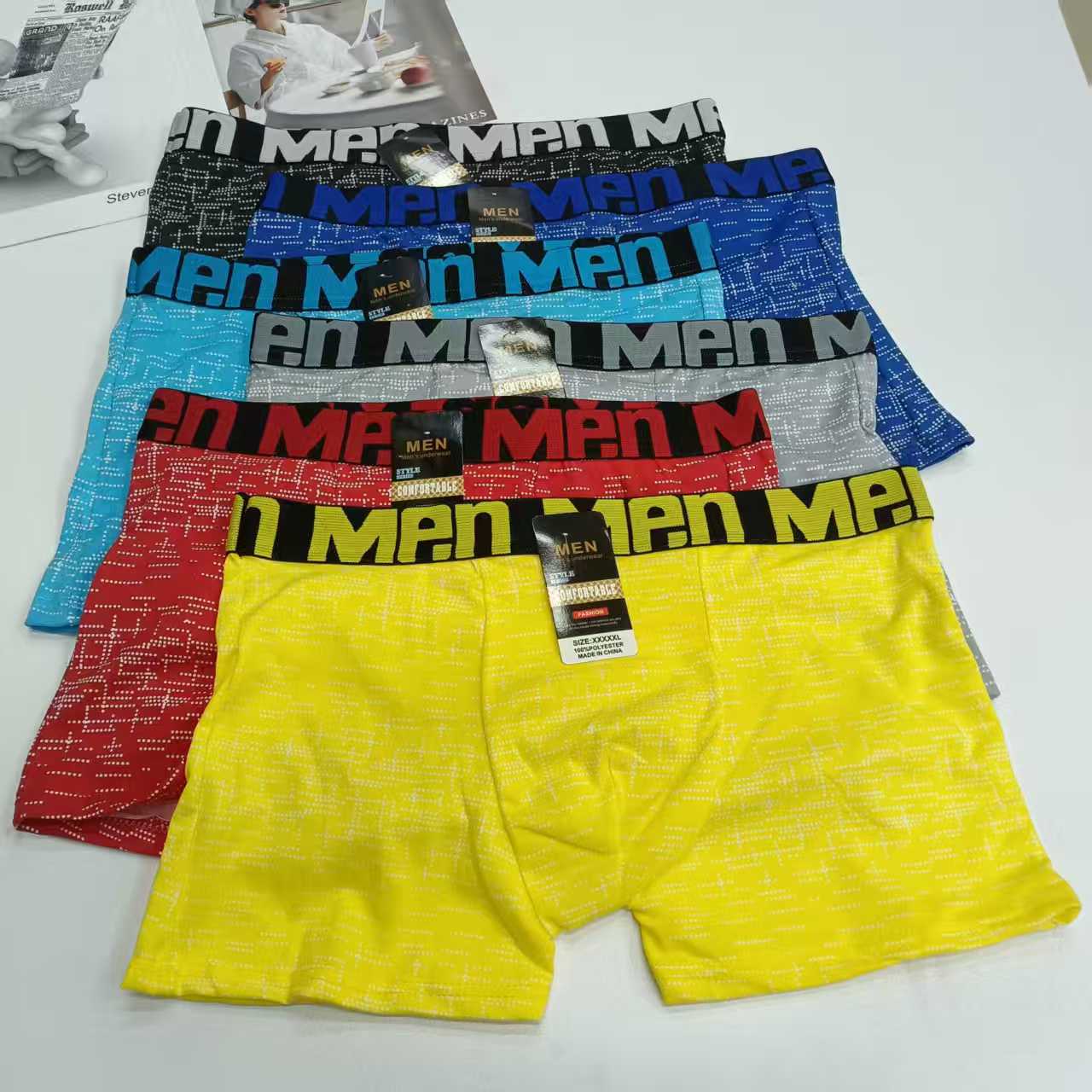 DD-0081-8# 36-head men's underwear for export to the Middle East and Africa. Men's briefs are comfortable and breathable. Men's briefs are printed. Men's briefs are QNI Specification drawing