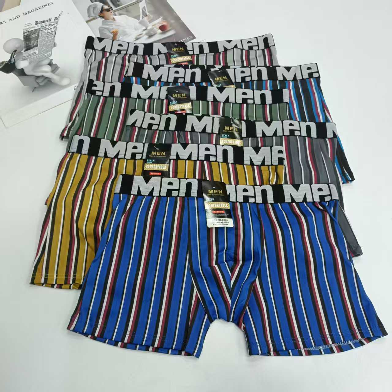 DD-0067# 36-head men's underwear for export to the Middle East and Africa. Men's briefs are comfortable and breathable. Milk silk jacquard waist and printed briefs. Men's briefs QNI Specification drawing