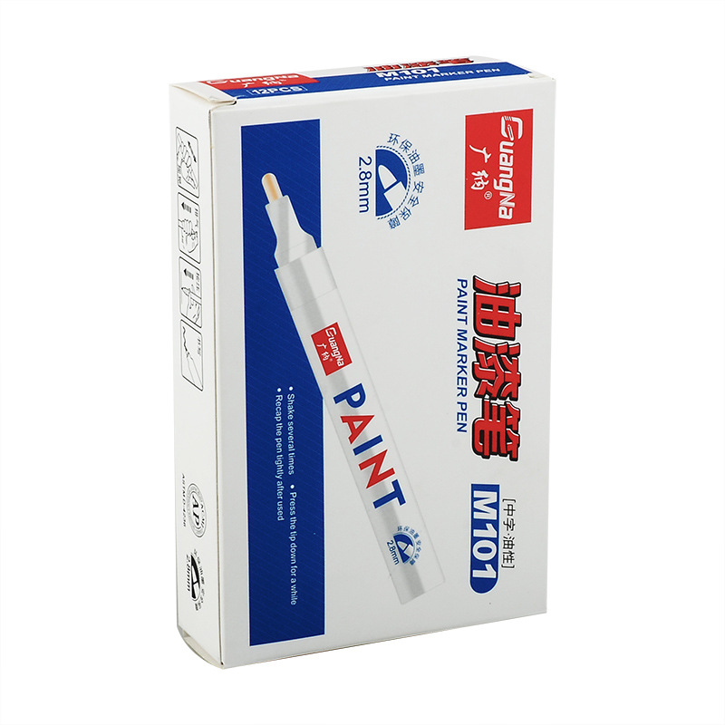 Wholesale of non-fading metal touch-up pens, white colored oil-based marker pens, waterproof tire graffiti paint pens Item Picture