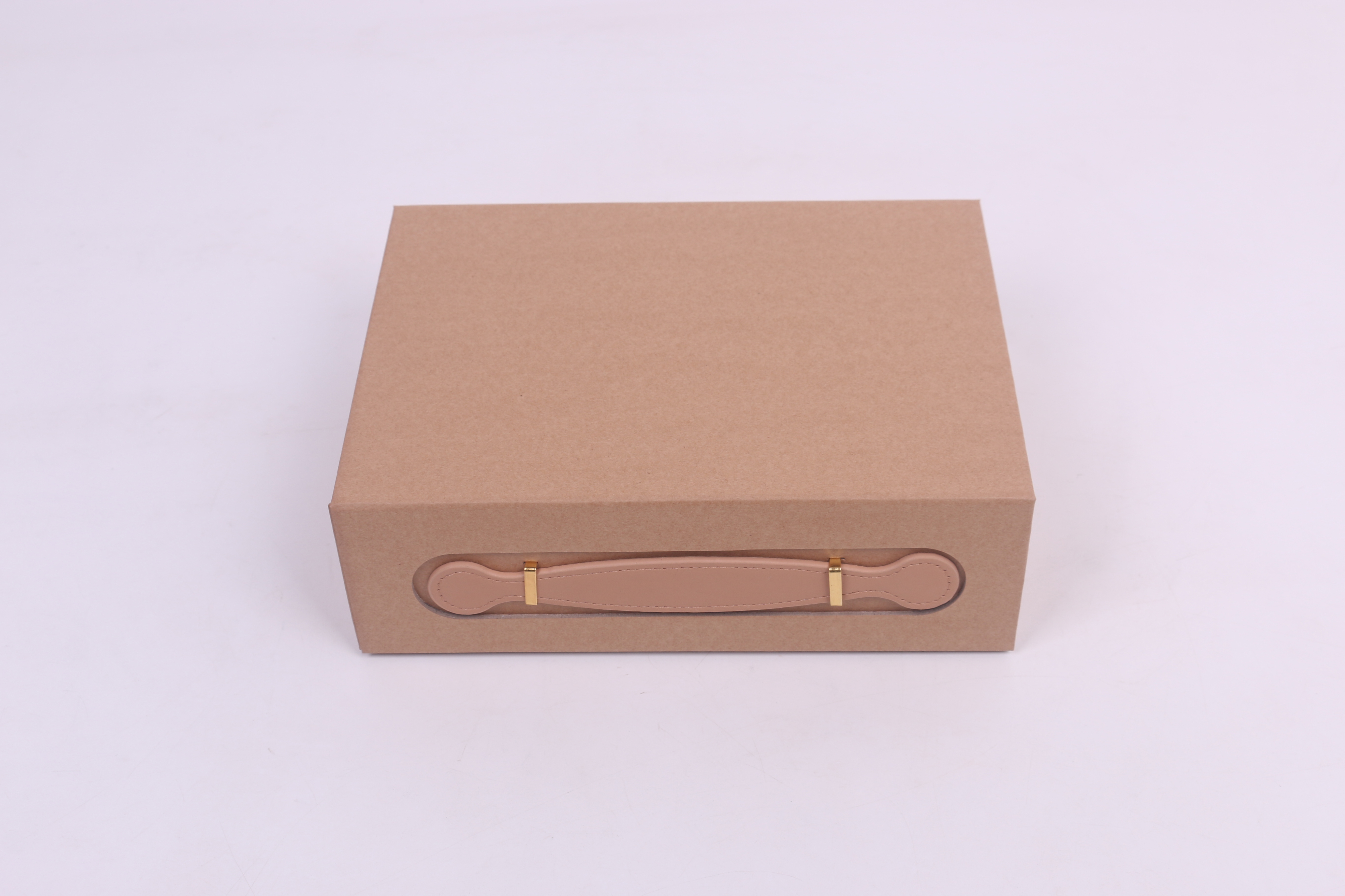Z235# Single folding gift box, creative gift packaging box, leather strip hand-held magnetic folding box, mooncake box Specification image