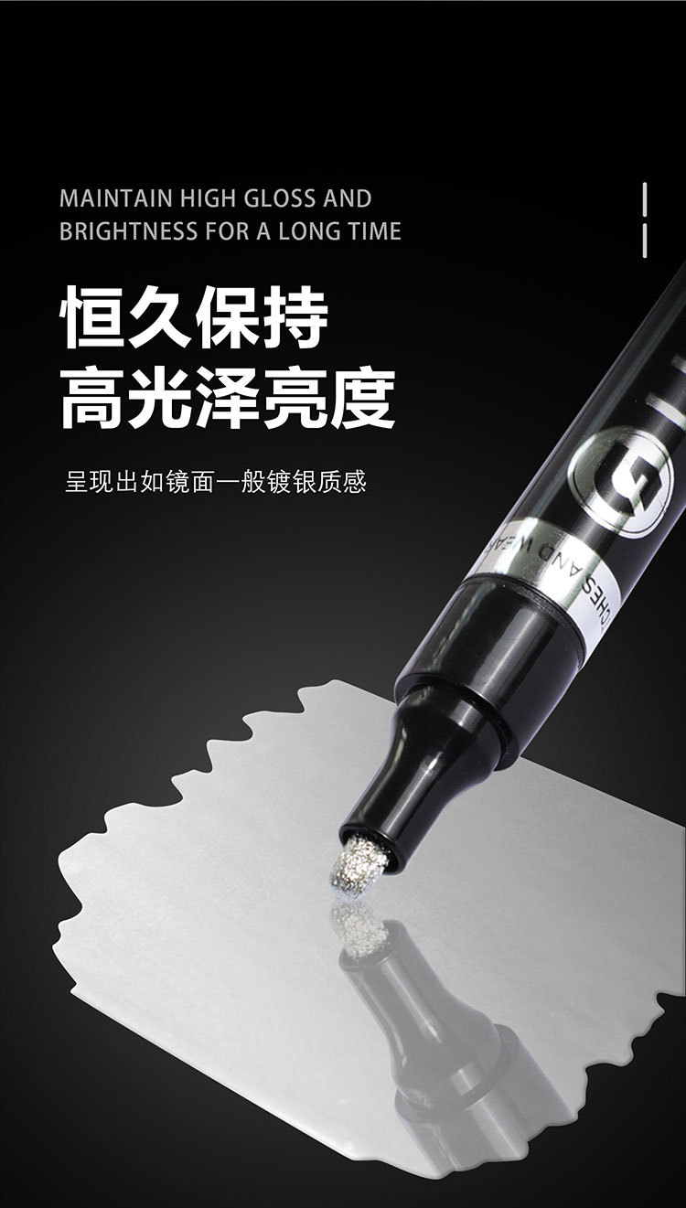 A wide range of gold and silver metal high-gloss pens, figurines, graffiti models, coloring, electroplated paint pens, mirror chrome-plated markers pic 9