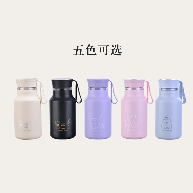 网红女生高颜值提手保温杯小巧户外运动随手水杯杯子钛杯