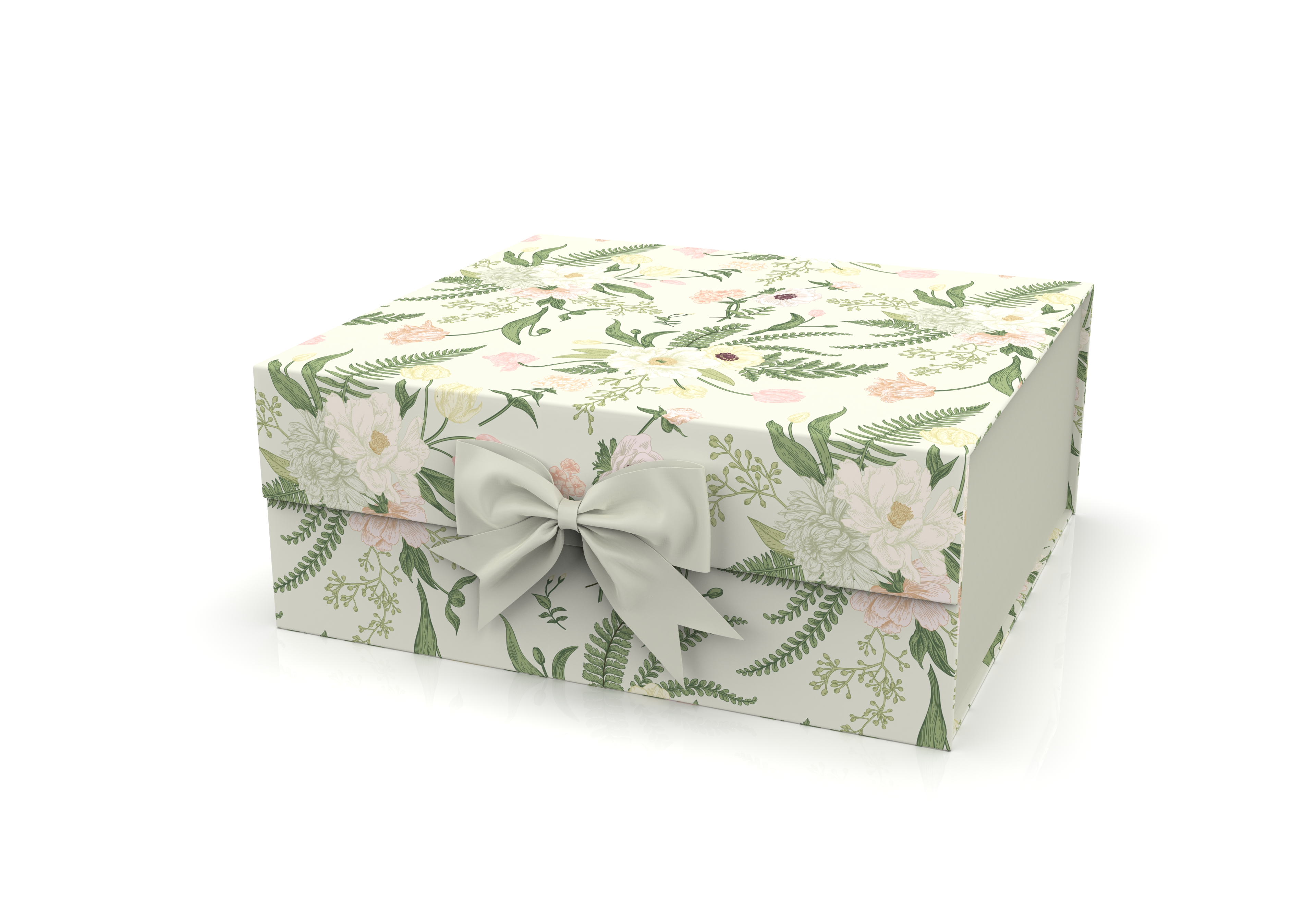 Z227# Large single folding gift box, creative gift packaging box, ribbon style magnetic folding box, custom pattern Specification image