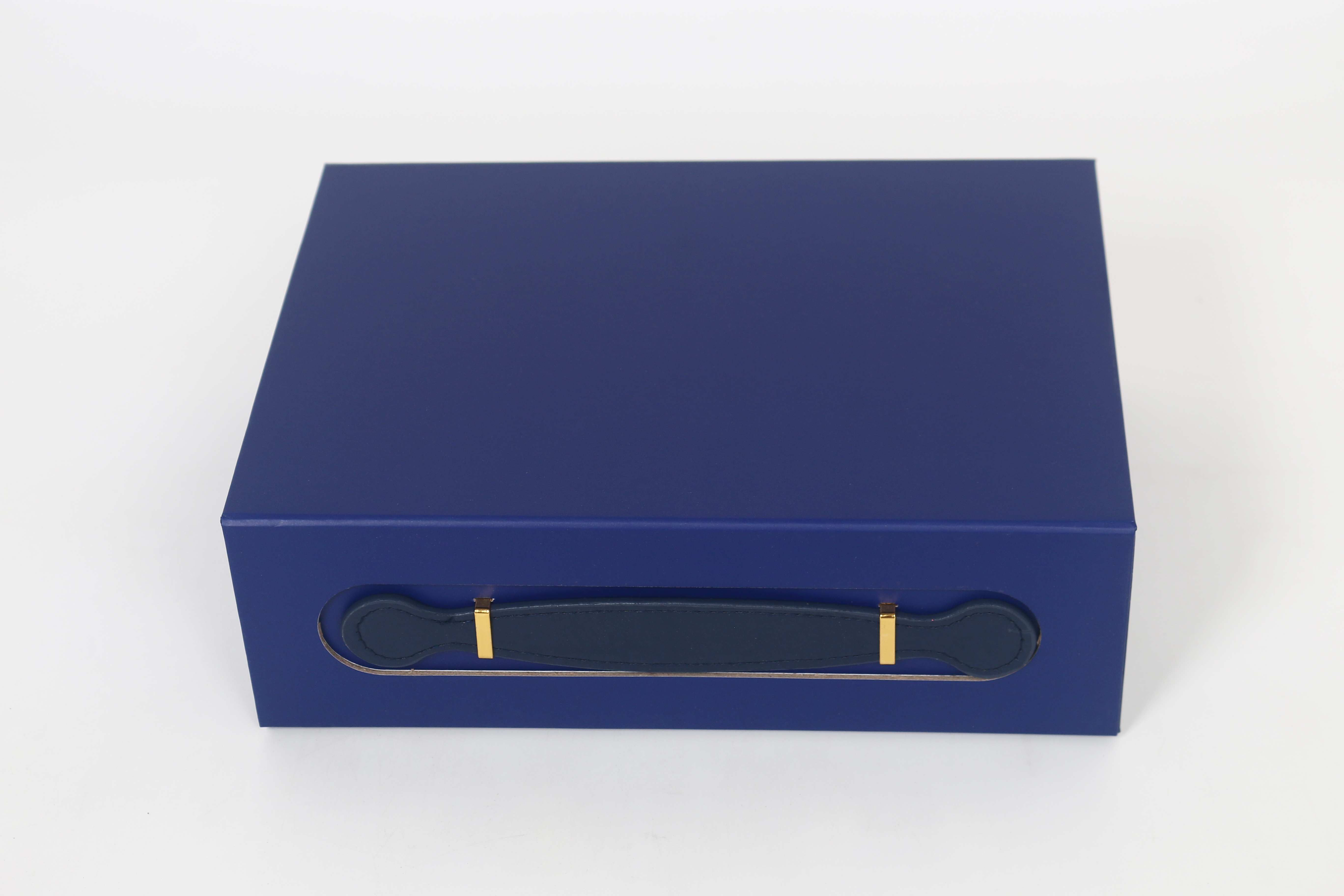Z235# Single folding gift box, creative gift packaging box, leather strip hand-held magnetic folding box, mooncake box details Picture