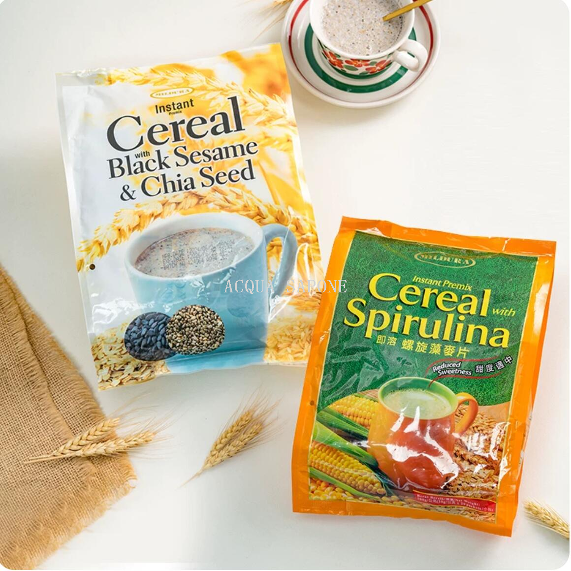 Free shipping! Malaysian Cosway Midura Instant Spirulina Oatmeal Sesame Chia Seed Oatmeal bagged