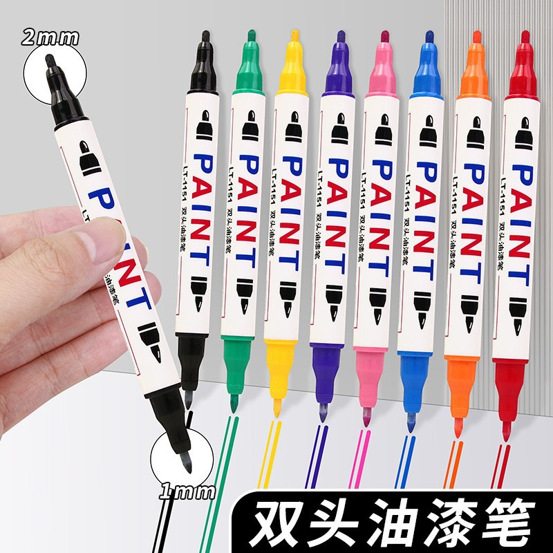 Letu Dual-head colored paint note-taking pen, waterproof, oil-based, large-capacity, non-fading marking industrial touch-up pen