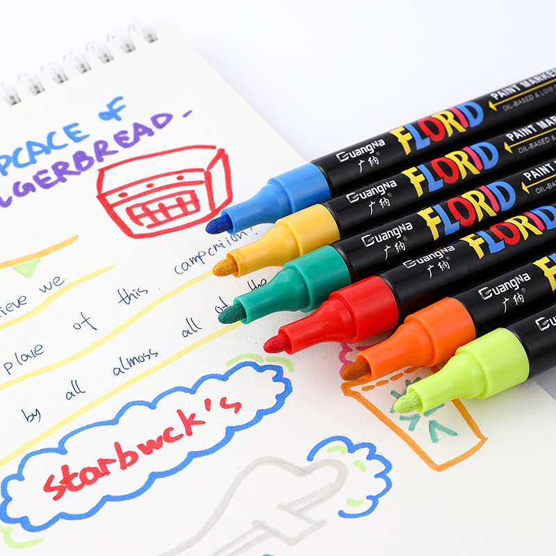Guangna multi-functional colored oil-based marker pens, non-fading marker pens, painting, graffiti, touch-up, waterproof paint pens Specification image