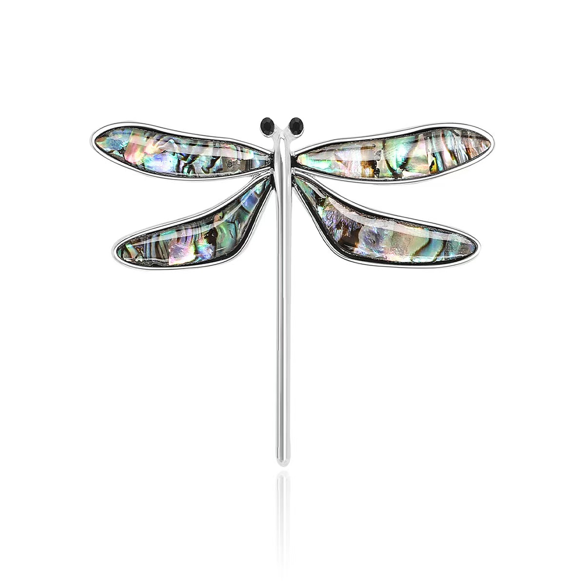 Artistic and retro dragonfly brooch, alloy emerald shell pin, suit overcoat coat pin buckle Application Scenario