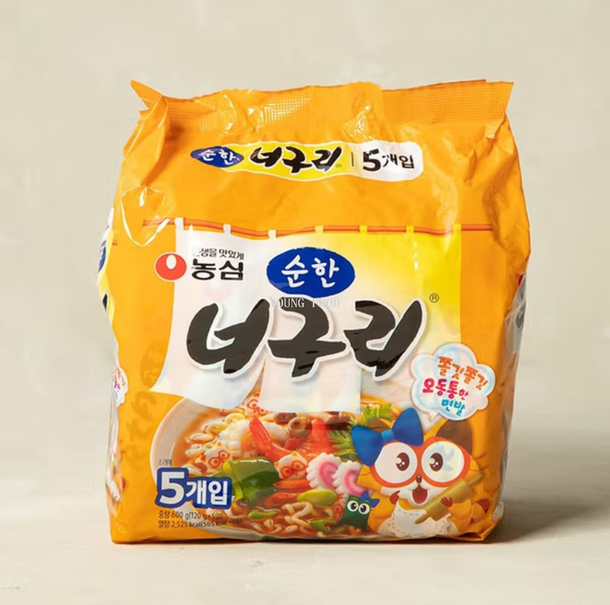 Free shipping! Korean imported instant noodles, Nongshim Udon noodles 120g*5 bags, chewy, smooth, fresh and rich in flavor