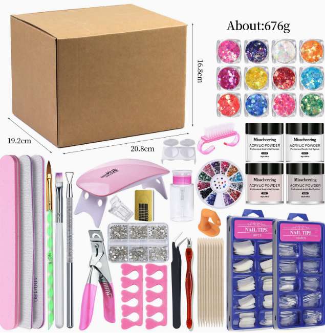 Nail art set, crystal powder set, armor oil glue set, nail art set 05
