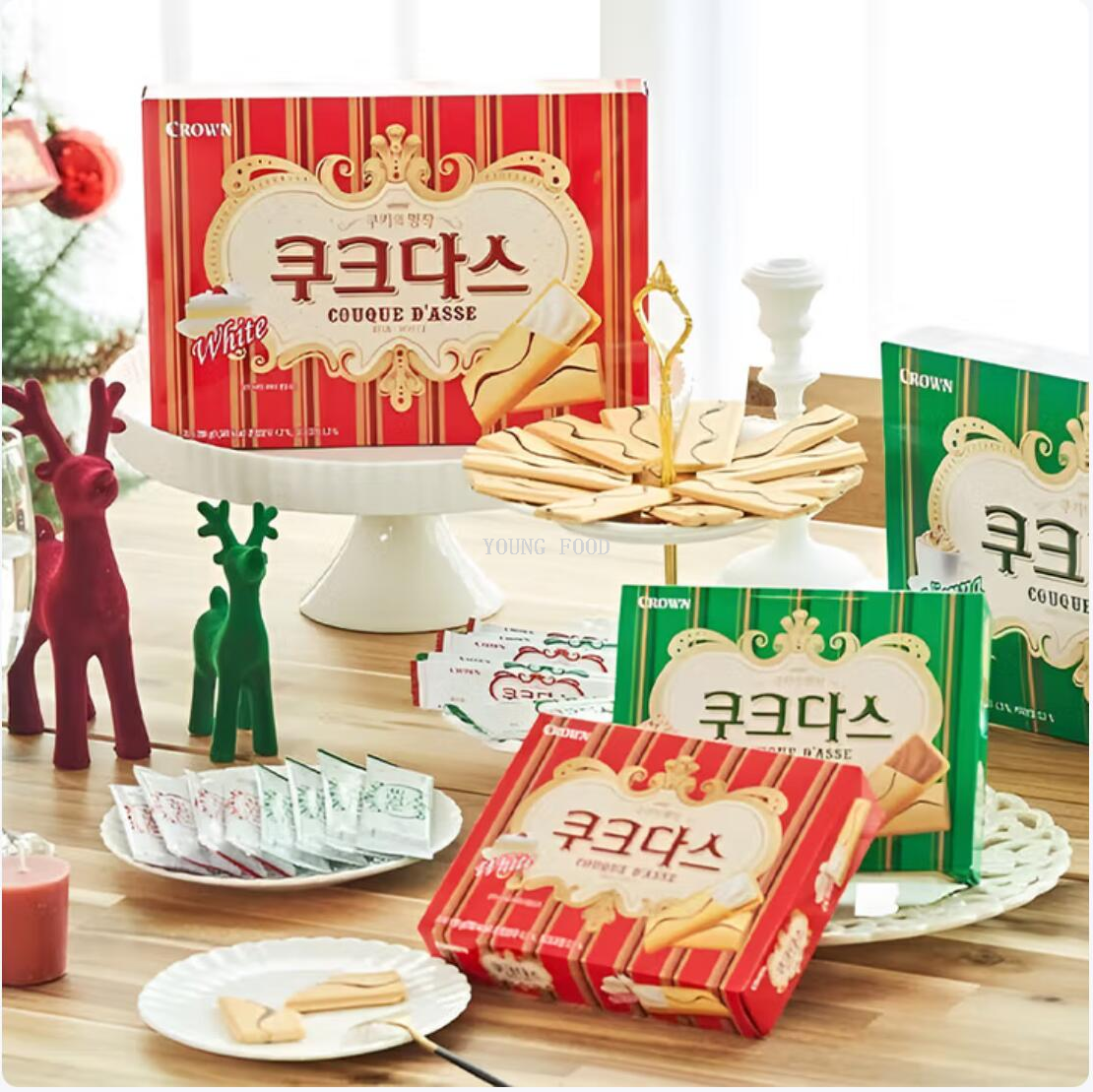 Free shipping! Korean imported crown Cream-flavored sandwich bar cookies 289g smooth cream filling Application Scenario