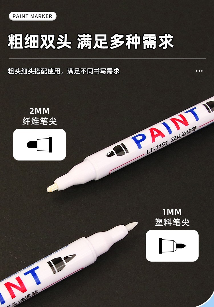 Letui doble cabeza color pintura número de nota pluma impermeable al aceite de gran capacidad sin pérdida de color marca industrial pluma de reparación de pintura pic 5
