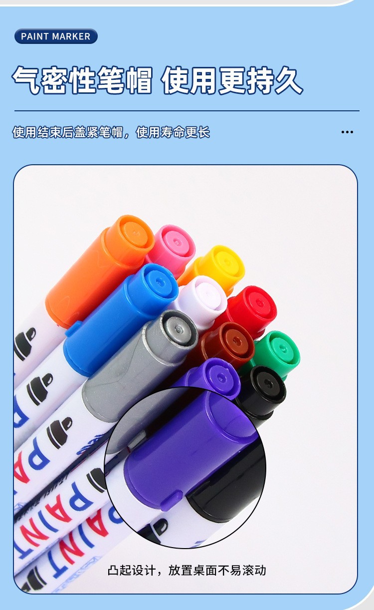 Letui doble cabeza color pintura número de nota pluma impermeable al aceite de gran capacidad sin pérdida de color marca industrial pluma de reparación de pintura pic 11