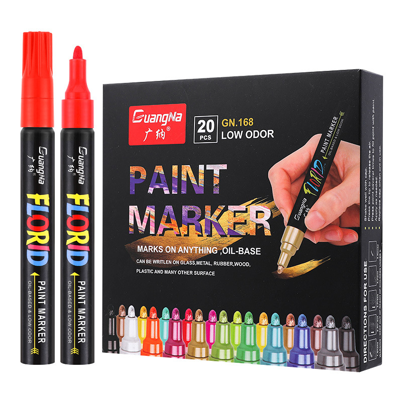 Guangna multi-functional colored oil-based marker pens, non-fading marker pens, painting, graffiti, touch-up, waterproof paint pens Item Picture