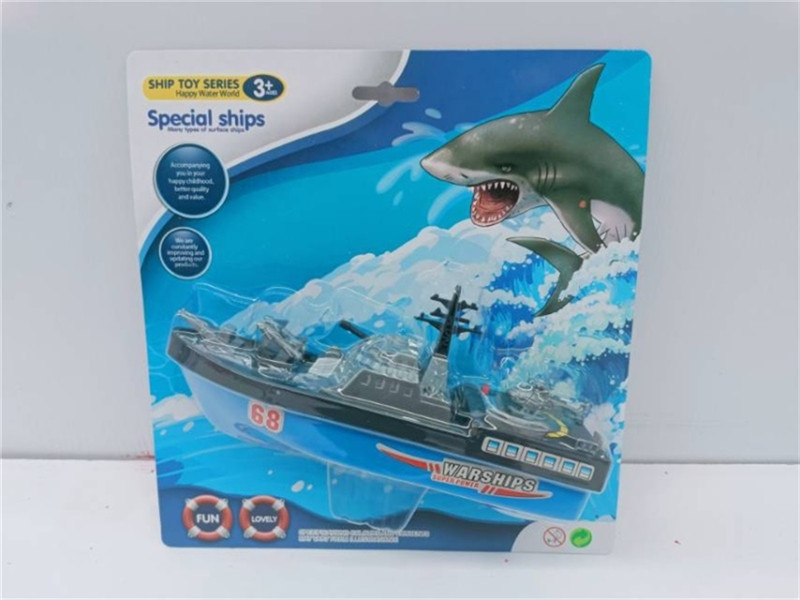 Children's simulated electric warship toy boat