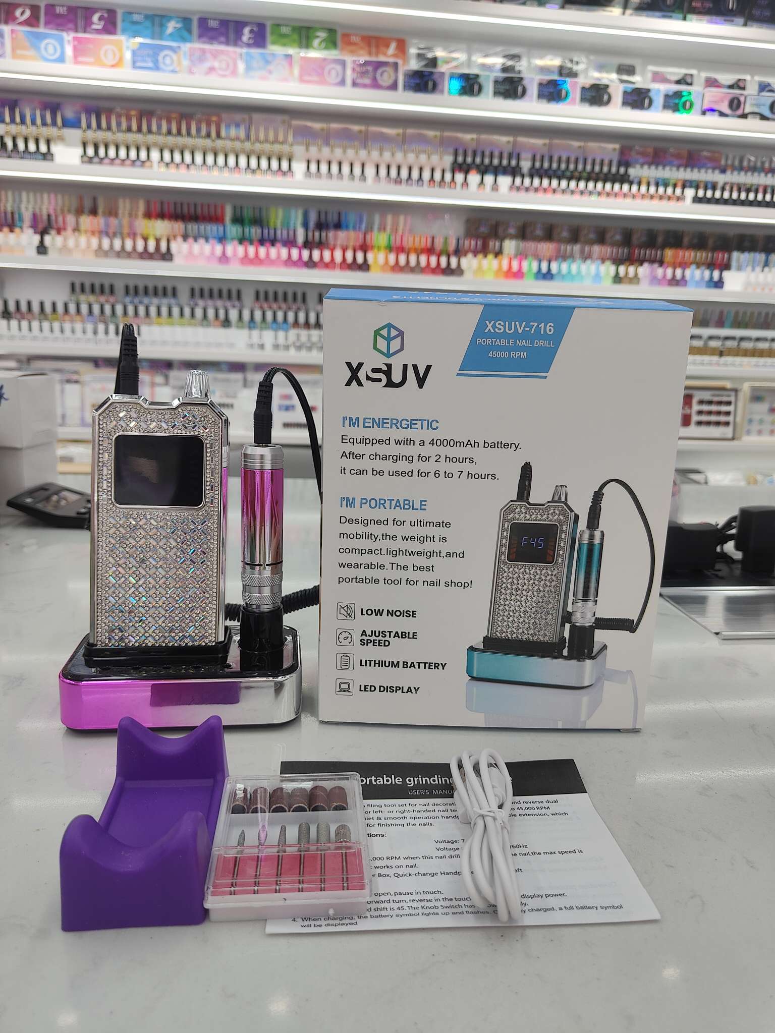 XSUV-716 Professional Nail Trimming portable regenerative nail grinding machine, a dedicated electric nail removal and grinding machine for nail salons