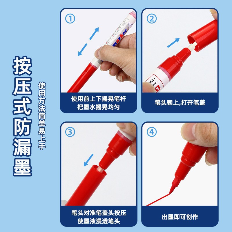 Letu soft-tipped paint pen, industrial pen, tire graffiti marker pen, hand-drawn waterproof and non-fading touch-up pen set Application Scenario