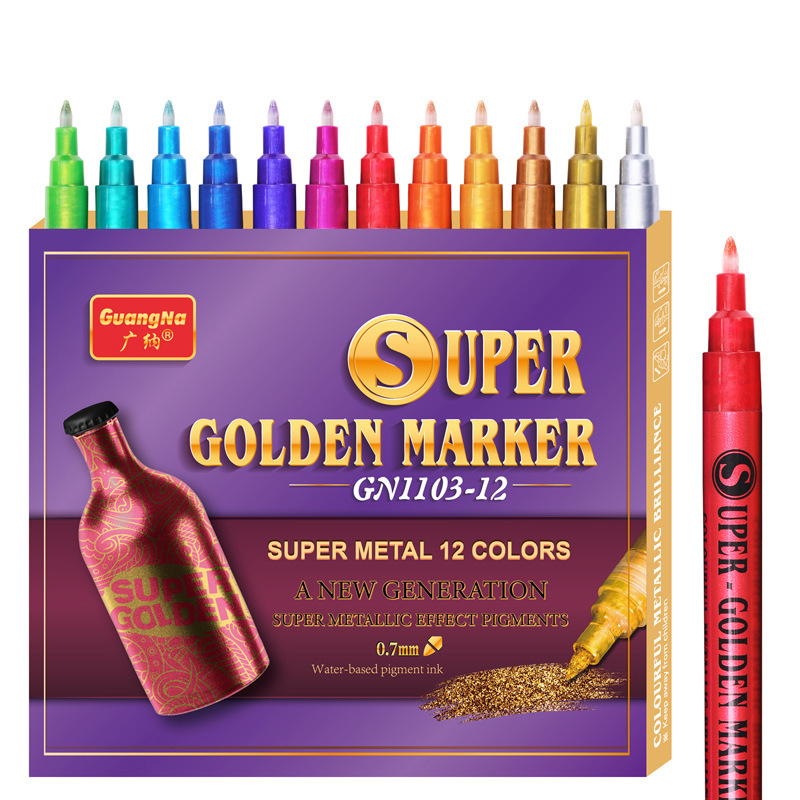 A wide range of metal-colored acrylic markers, diy models, hand-drawn graffiti touch-up pens, water-based colored paint markers Item Picture